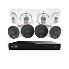 IVSEC 8MP 4K AI 2TB 8CH 4x850B + 4x850D Cameras UHD NVR CCTV Security System (8x8)