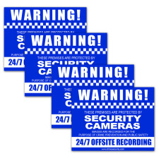 4 x Rear Adhesive CCTV Warning Stickers